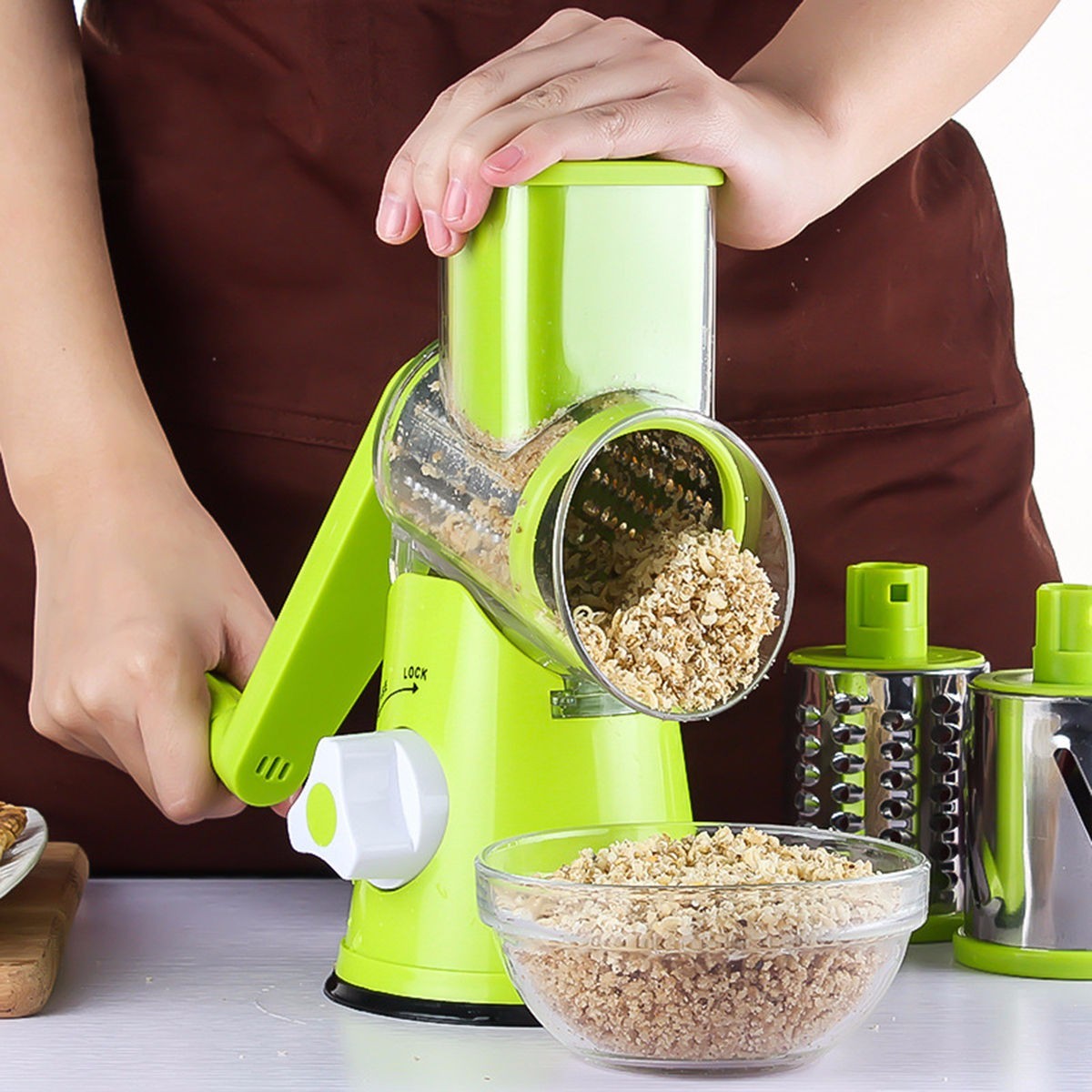 Mandoline Multifonction à Manivelle – Coupe Légumes Rapide et Sécurisée