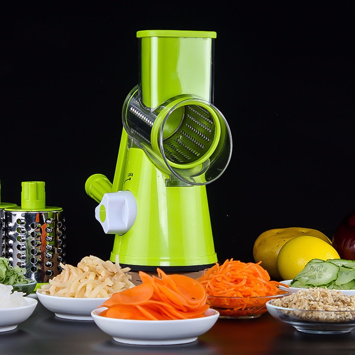 Mandoline Multifonction à Manivelle – Coupe Légumes Rapide et Sécurisée