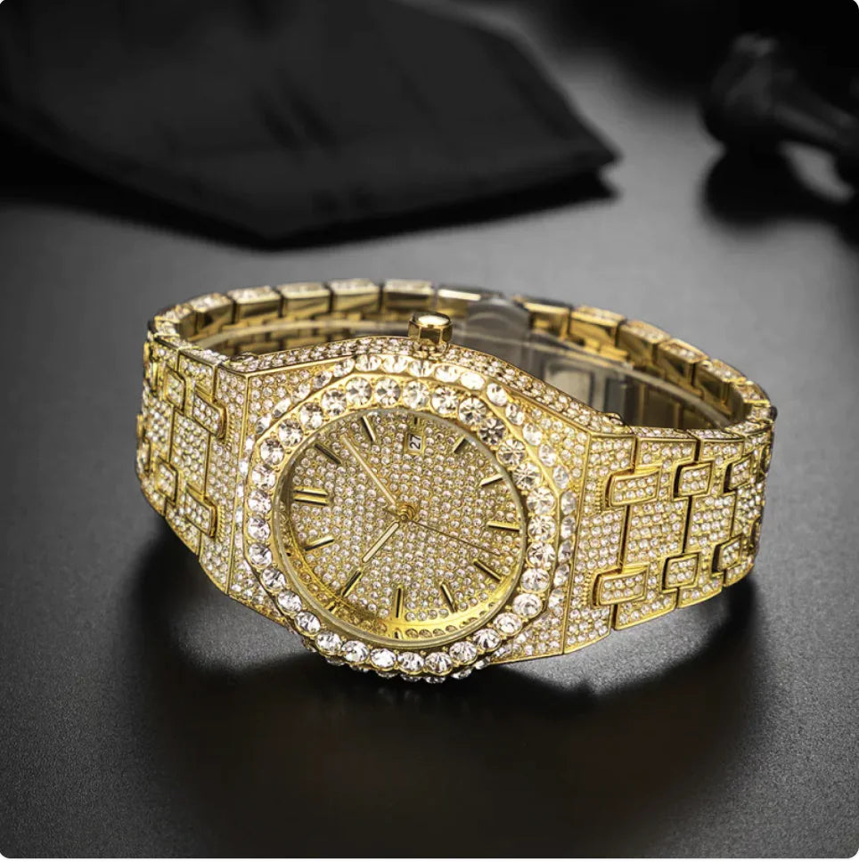Montre Homme de Luxe Quartz – Design Octogonal, Étanche & Élégante