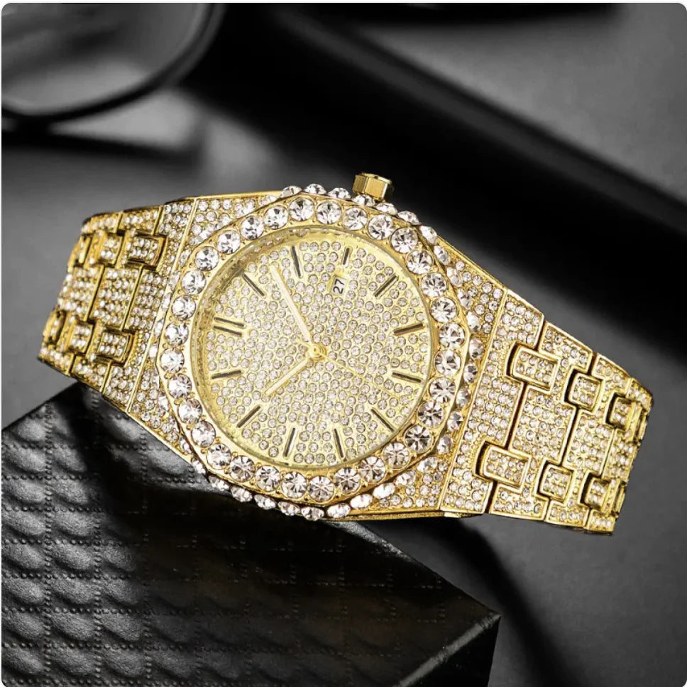 Montre Homme de Luxe Quartz – Design Octogonal, Étanche & Élégante