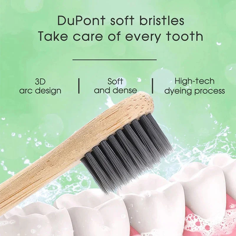 Brosse à dents électrique en bambou – Écologique et rechargeable avec 3 têtes souples
