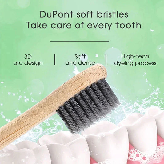 Brosse à dents électrique en bambou – Écologique et rechargeable avec 3 têtes souples