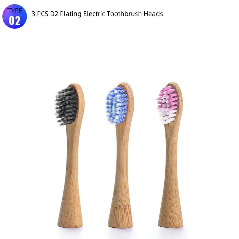 Brosse à dents électrique en bambou – Écologique et rechargeable avec 3 têtes souples