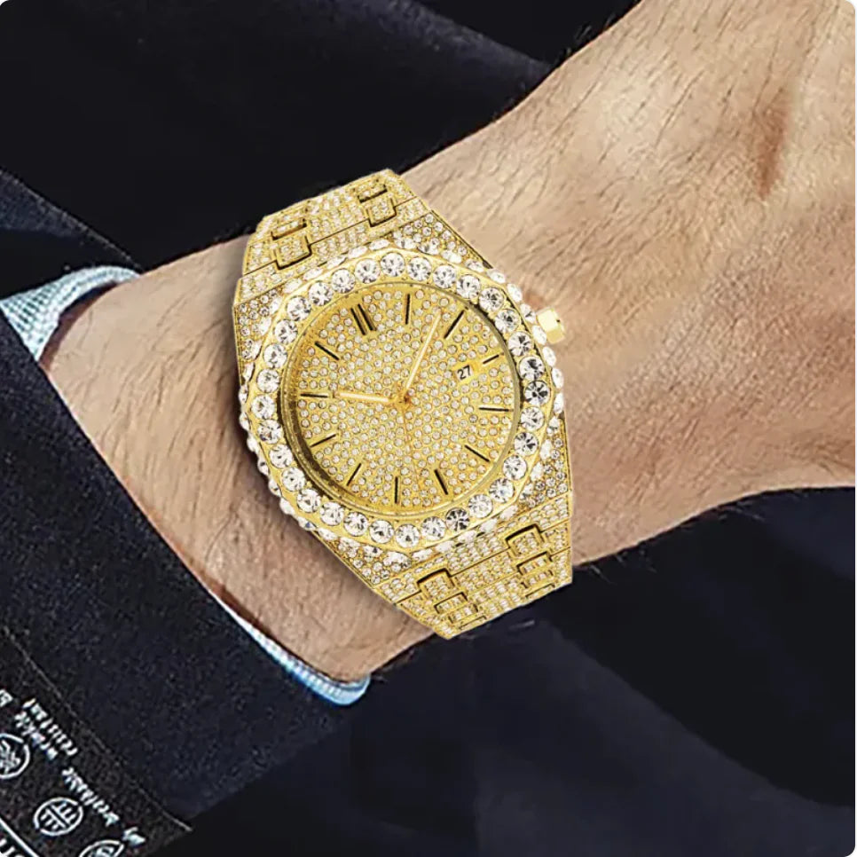 Montre Homme de Luxe Quartz – Design Octogonal, Étanche & Élégante