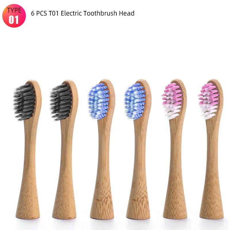 Brosse à dents électrique en bambou – Écologique et rechargeable avec 3 têtes souples