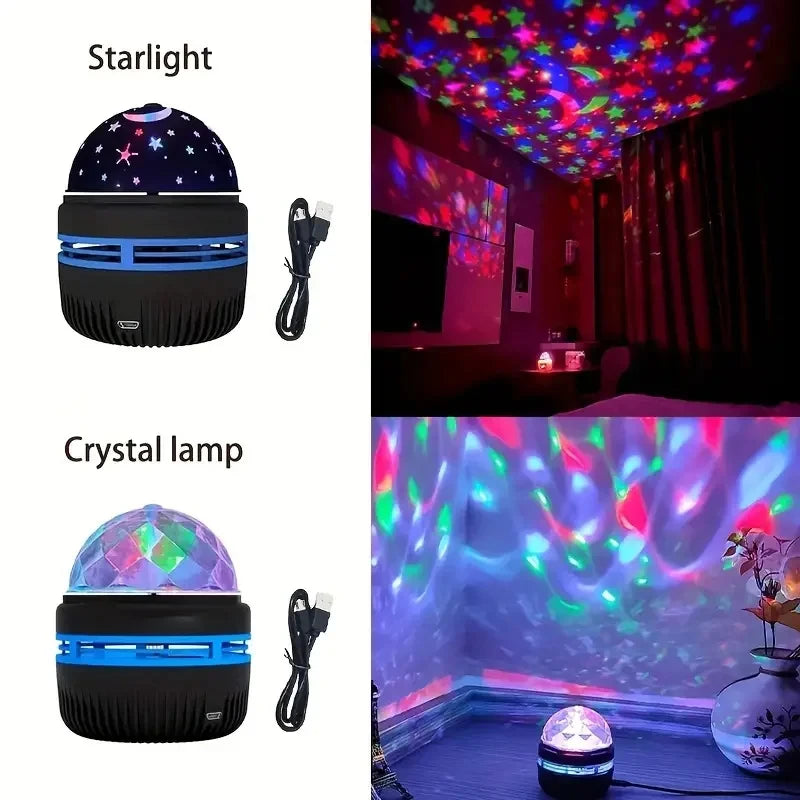 Projecteur Galaxy 7 Couleurs – Effet Océan & Étoiles, Veilleuse Décorative pour Chambre
