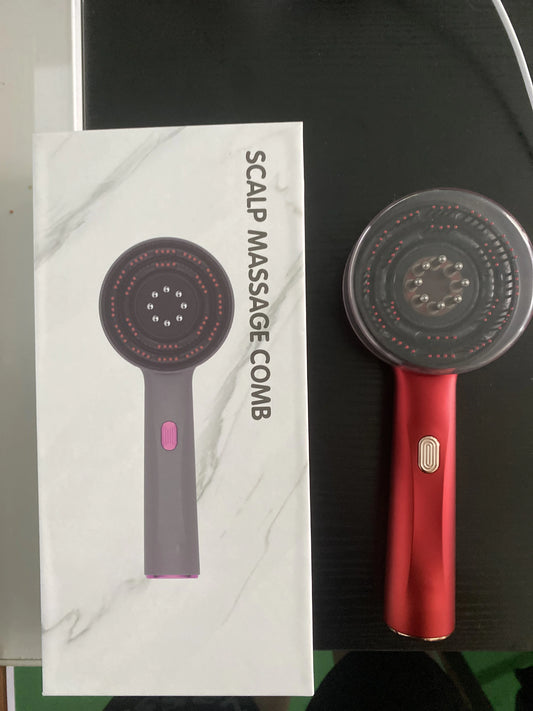 Peigne Massant Électrique – Stimulation du Cuir Chevelu & Soin Capillaire
