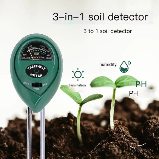 Testeur de Sol 3-en-1 Professionnel – Mesure d'Humidité, pH & Luminosité