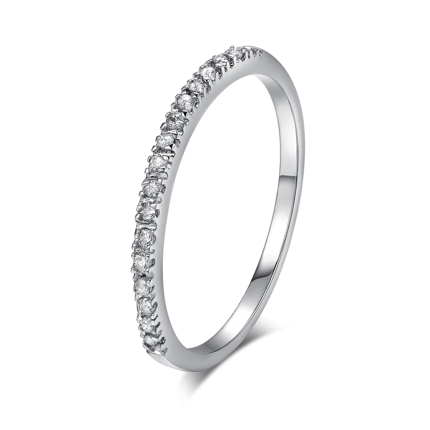 Bague Fine Zircon Micro Pavé Plaqué Or 14K – Anneau Élégant Femme