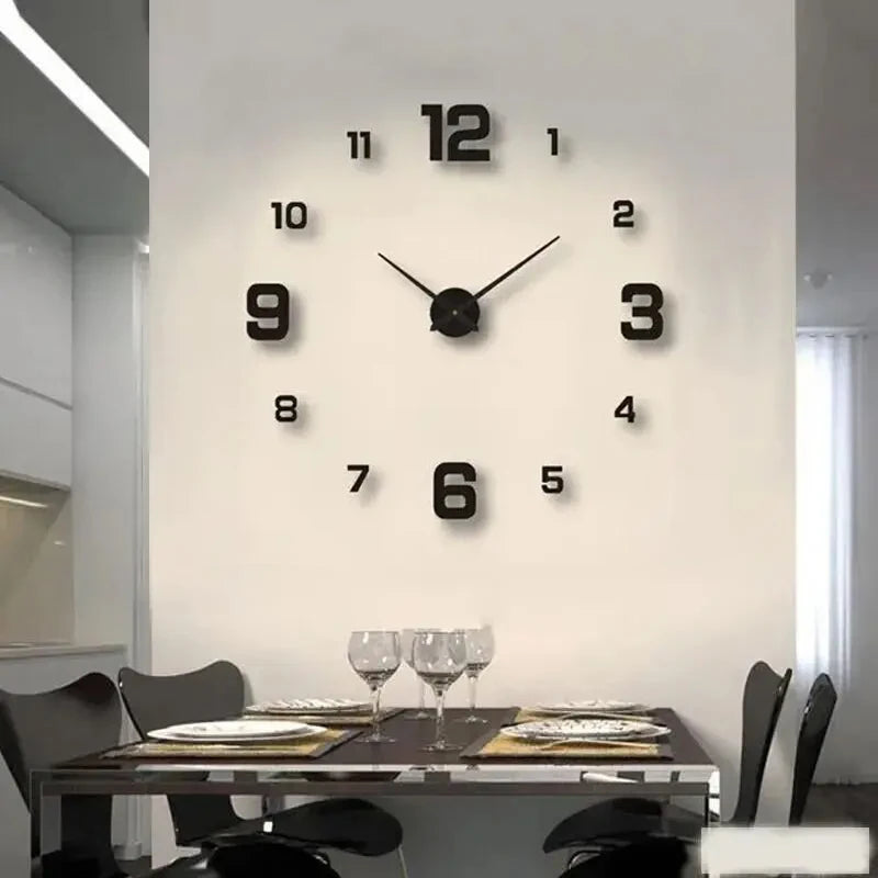 Horloge Murale DIY Sans Cadre – Décoration Moderne Silencieuse pour Maison & Bureau