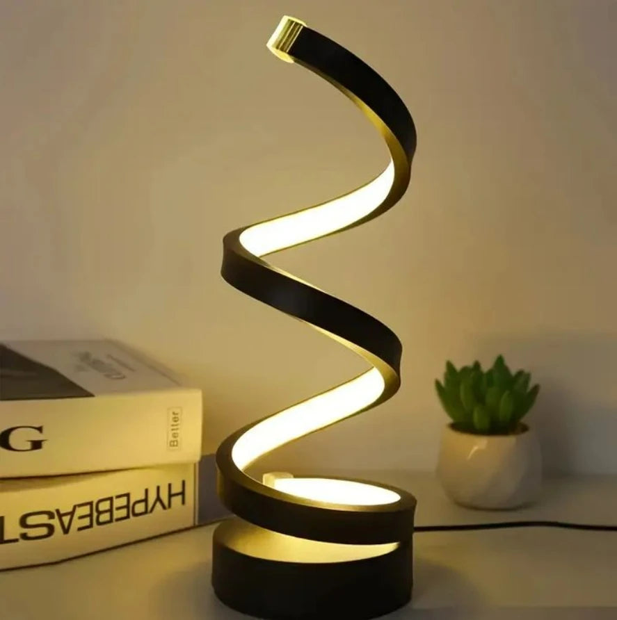 Lampe LED Spiralée Réglable – Lampe de Table 3 Couleurs & Intensité Variable