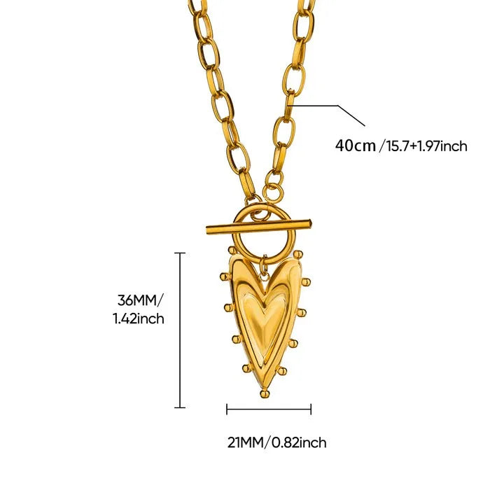 Collier Pendentif Cœur en Acier Inoxydable – Bijou Élégant et Minimaliste pour Femme