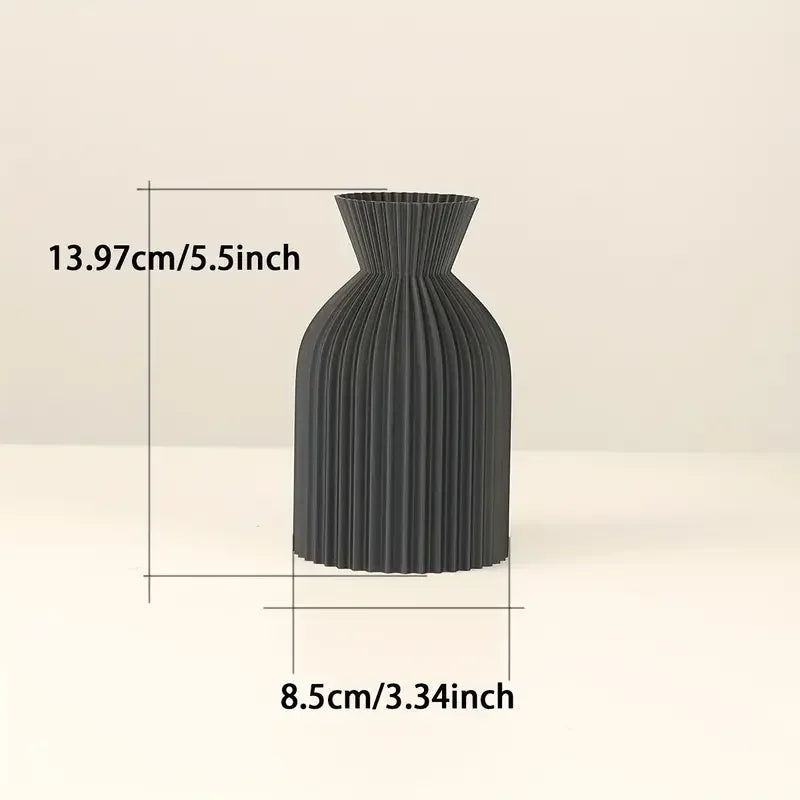 Vase Noir Élégant en Plastique – Centre de Table Décoratif Style Boho pour Maison et Bureau