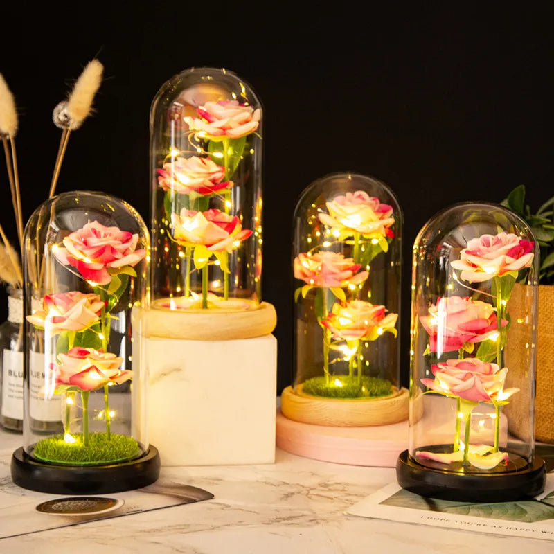 Rose LED Galaxy (1 Pièce) – Fleur Artificielle Élégante, Déco Mariage & Cadeau Saint-Valentin / Fête des Mères