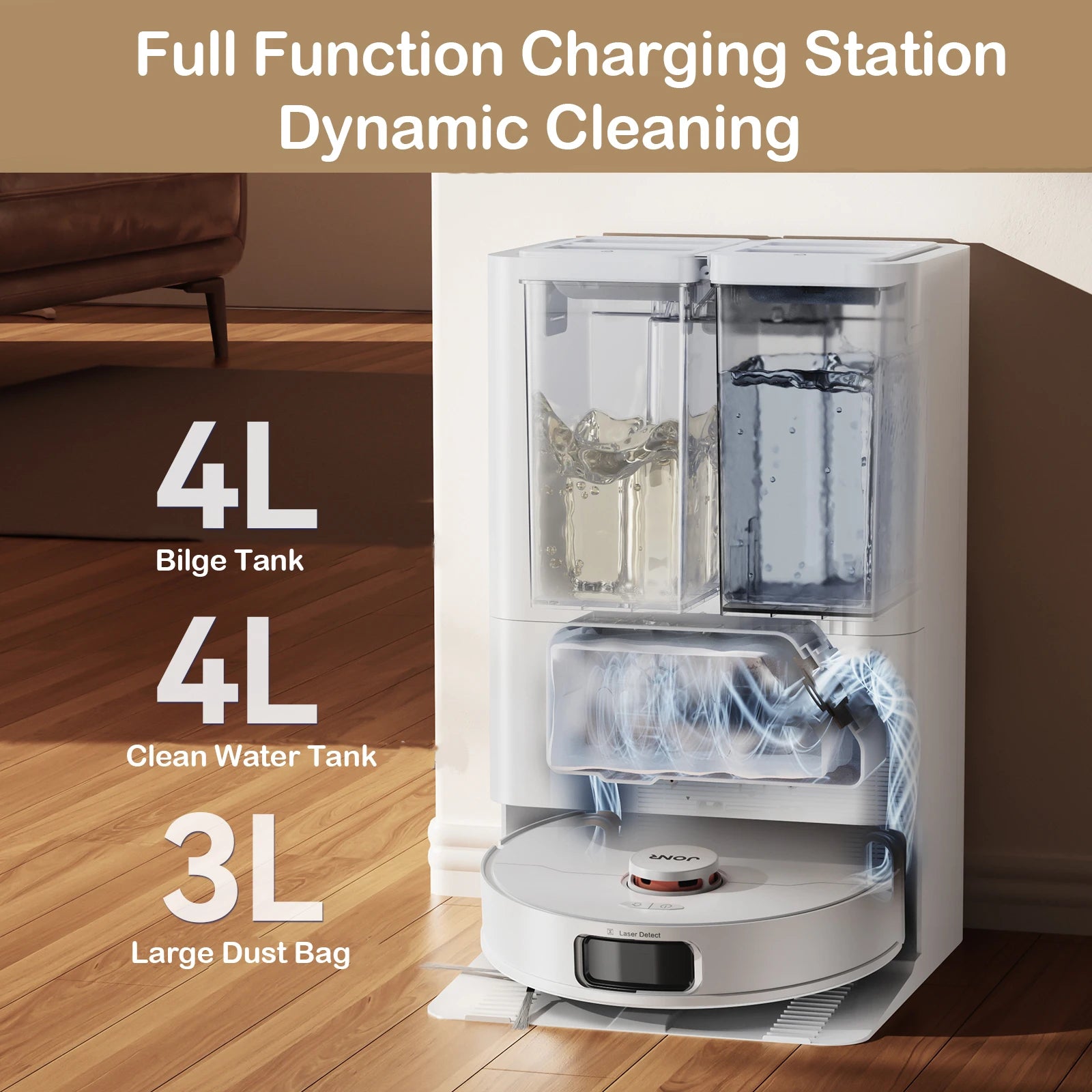 Robot Aspirateur Intelligent 3-en-1 – Aspiration Ultra-Puissante, Lavage & Séchage Automatiques avec Gestion de l’Eau