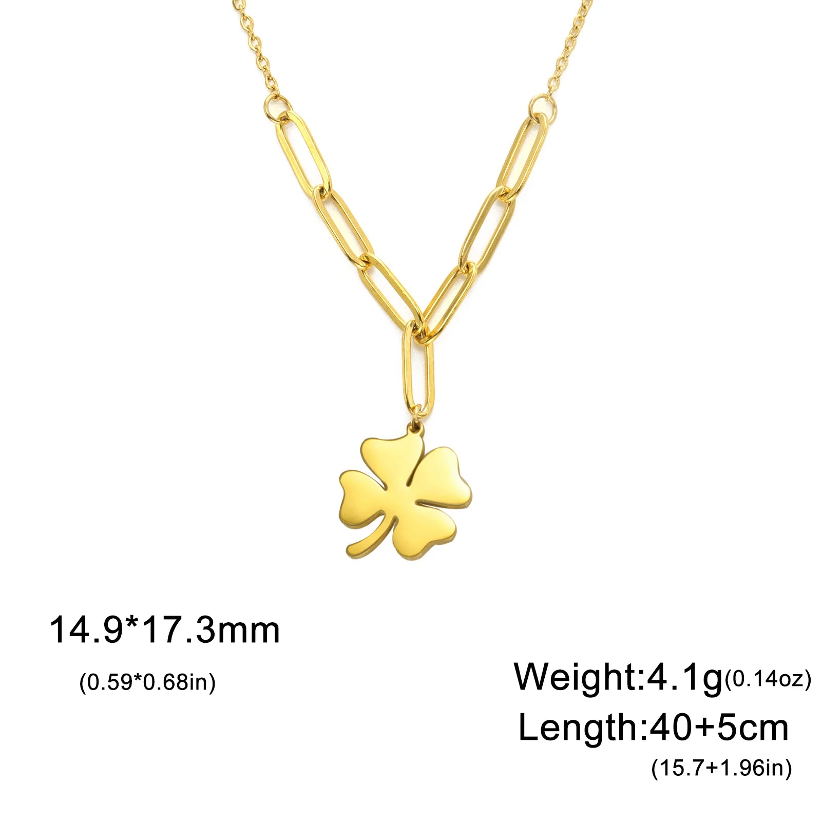 🍀 Collier Trèfle Porte-Bonheur “Cazador” – Double Chaîne Dorée en Acier Inoxydable (2026)