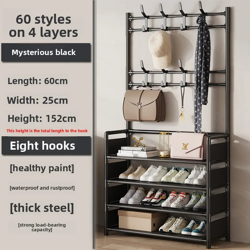 Meuble de Rangement Multi-Usages à Fixation Porte – Étagère Chaussures & Chapeaux Multi-Niveaux, Montage Simple