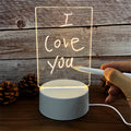 Lampe LED Acrylique Transparente USB – Tableau Lumineux Effaçable pour Messages & Calendrier, Décoration Bureau