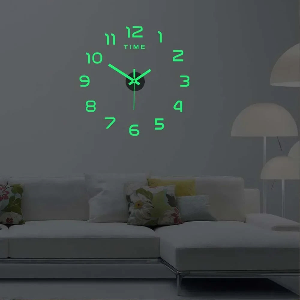 Horloge Murale DIY Lumineuse – Design Moderne Ultra-Fin à Aiguilles Quartz