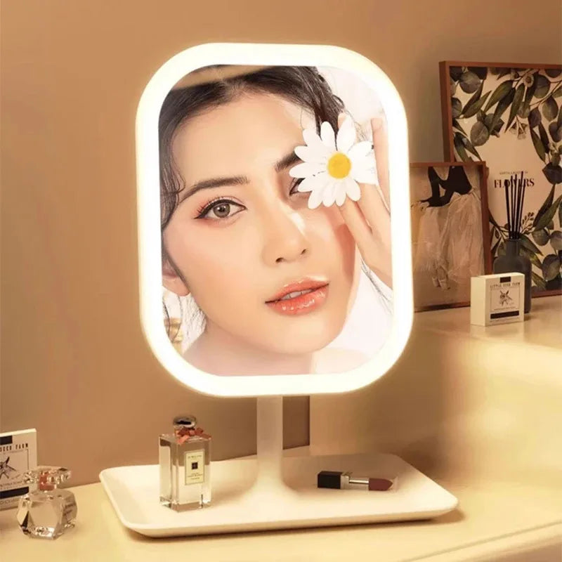 Miroir Coiffeuse LED avec Commande Tactile et 3 Modes d’Éclairage