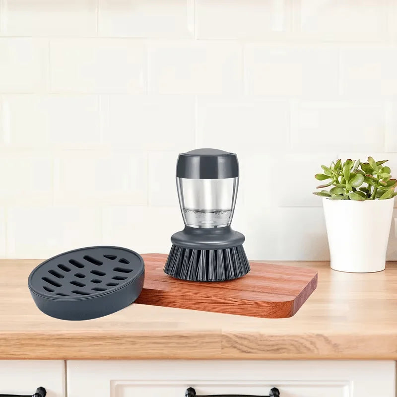 Brosse de Nettoyage Manuelle pour Vaisselle – Distributeur de Savon Intégré, Outil Multifonction Durable
