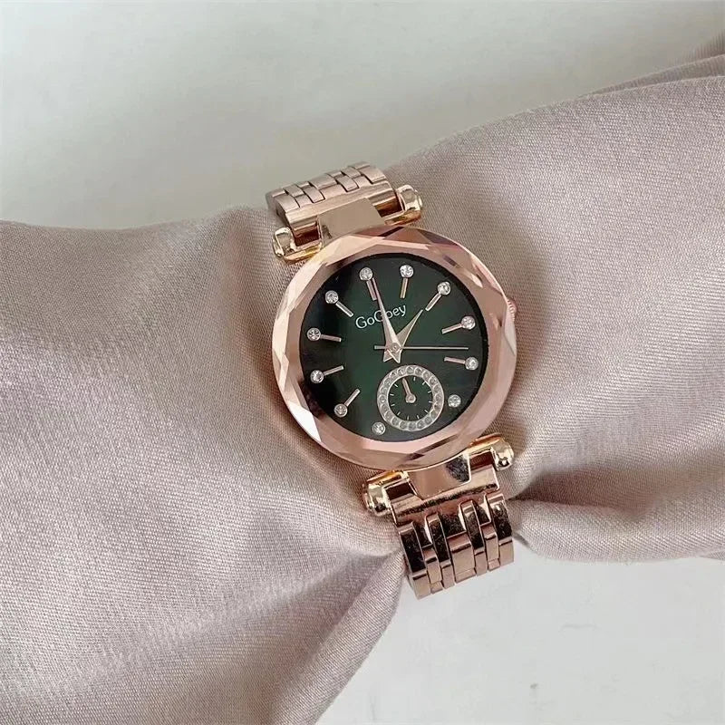 Montre Femme Luxe 2026 – Bracelet Acier & Mouvement Quartz, Style Élégant Cadeau