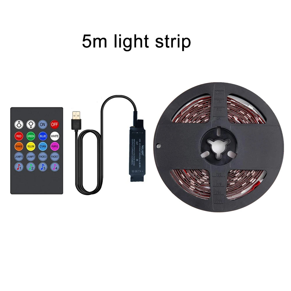 Bande LED RGB USB avec Synchronisation Musicale – Éclairage Ambiant pour TV (15–80”), PC & Miroir