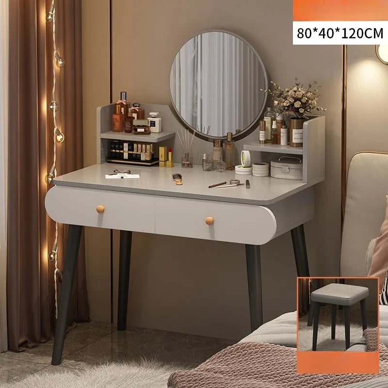 طاولة تزيين عصرية وبسيطة – طاولة مكياج صغيرة لغرفة النوم أو الاستوديو