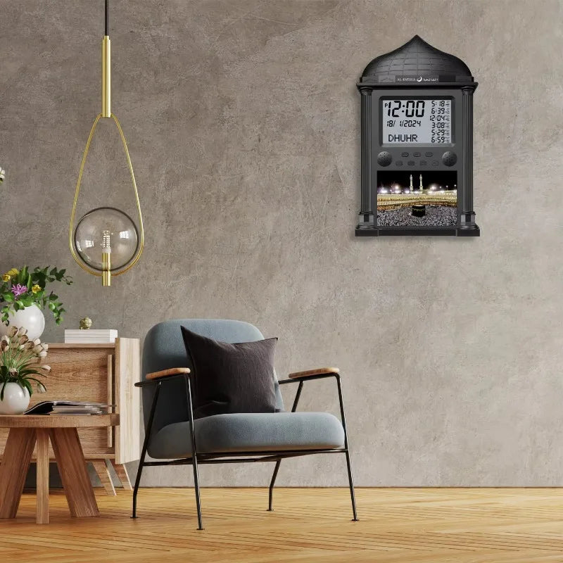 Horloge Murale LED Digitale – Islamique avec Rappel de Prière et Affichage Hijri