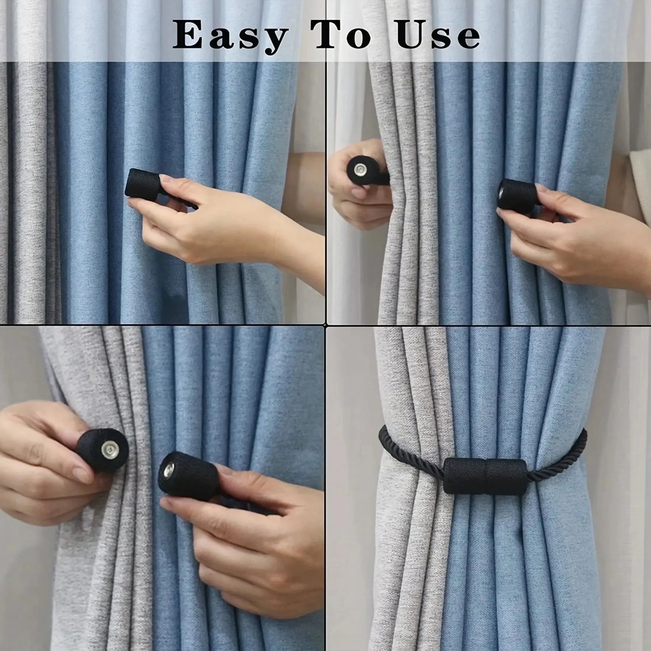 Elegant Magnetic Curtain Tieback – Modern, Drill-Free Installation