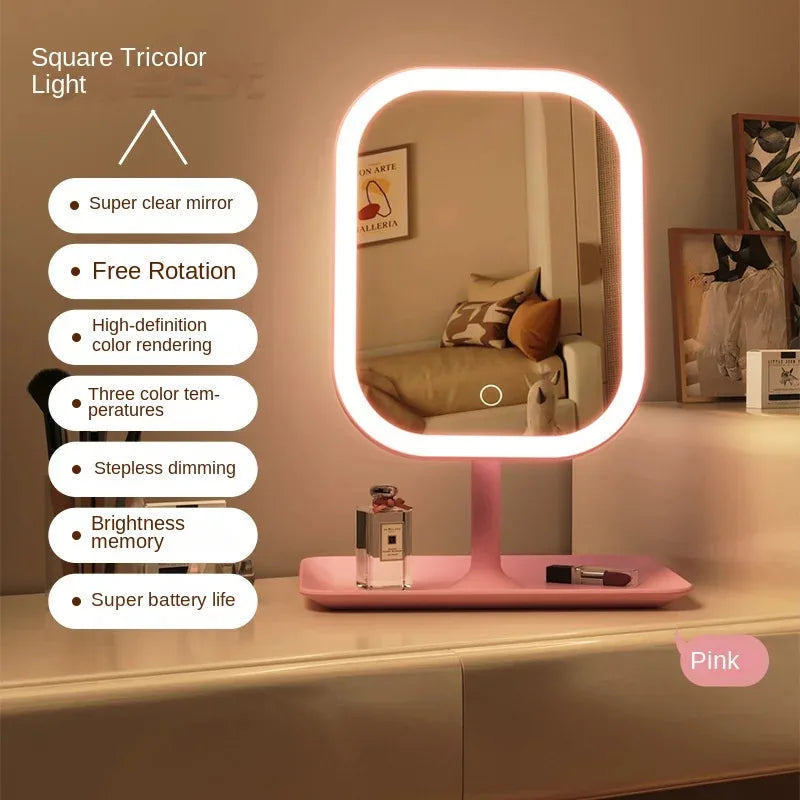 Miroir Coiffeuse LED avec Commande Tactile et 3 Modes d’Éclairage
