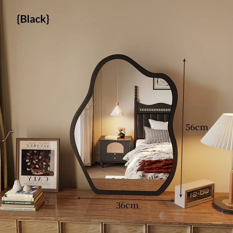 Miroir sur Pied Vintage – Grand Miroir Full Length avec Cadre Doré et Accent Nuage pour Chambre et Salon