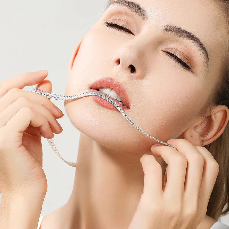 Collier Latéral 6 mm – Chaîne en Acier Plaqué Or 18K ou Argent pour Femme et Homme