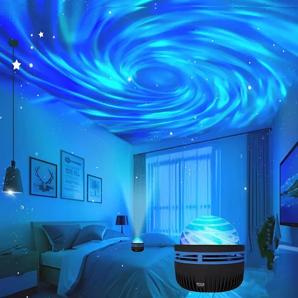 Projecteur Galaxy 7 Couleurs – Effet Océan & Étoiles, Veilleuse Décorative pour Chambre