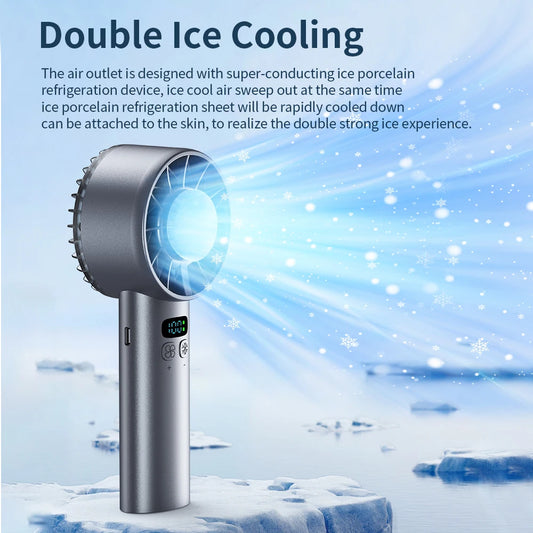 Ventilateur portable réfrigérant - 5200mAh, affichage digital, silencieux