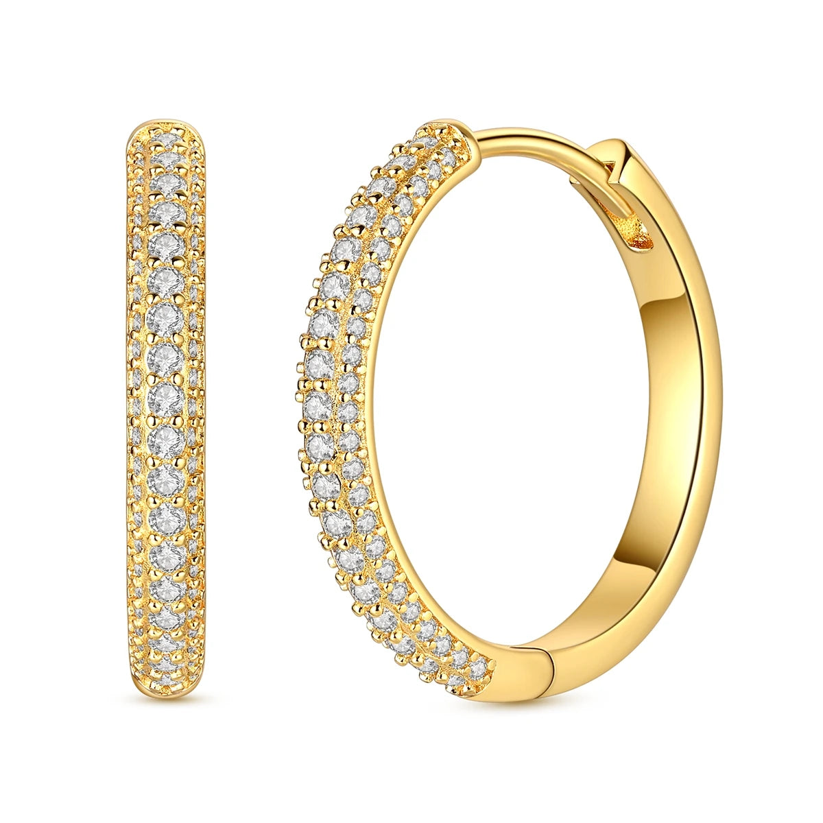 Boucles d’Oreilles Cercle en Argent 925 Plaqué Or – Motifs Soleil, Lune et Cœur pour Femme