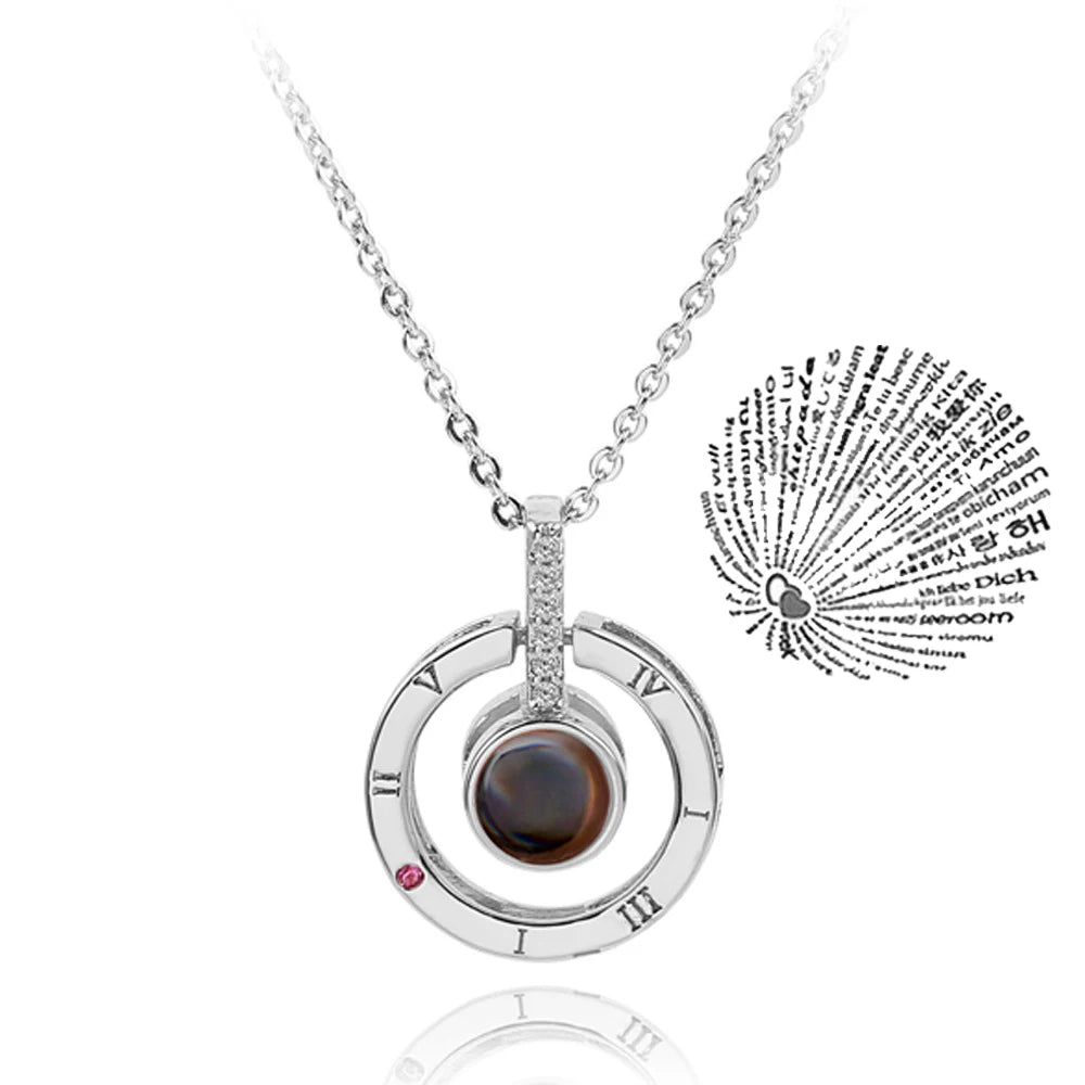 Collier Projection « Je t’aime » en 100 Langues – Bijou Romantique pour Couples et Amoureux