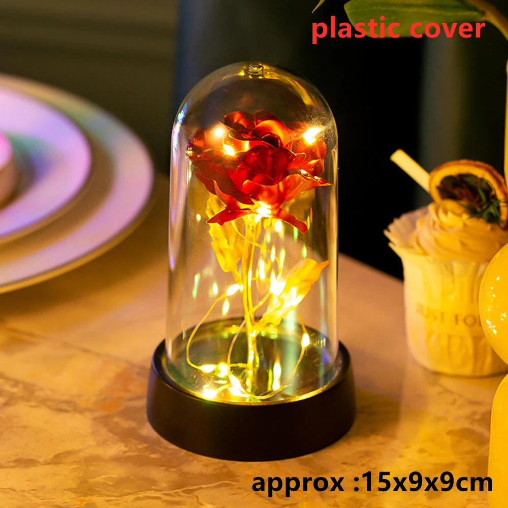 Rose LED Galaxy (1 Pièce) – Fleur Artificielle Élégante, Déco Mariage & Cadeau Saint-Valentin / Fête des Mères