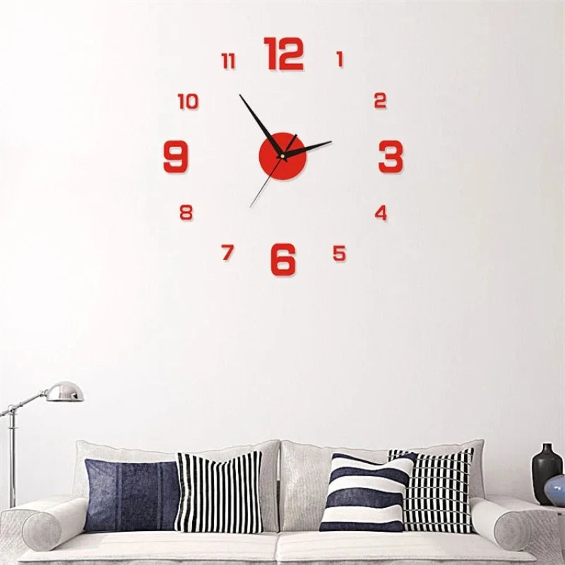 Horloge Murale DIY Lumineuse 3D – Mouvement Quartz Silencieux, Design Moderne