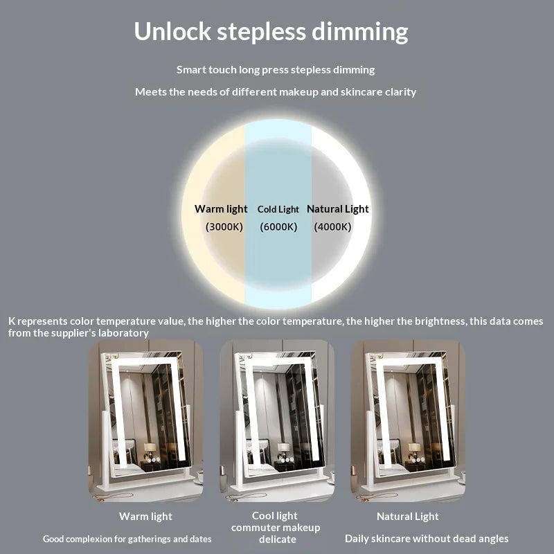 Miroir sur Pied Grand Format avec Éclairage – Miroir Complet pour Chambre et Salon, Design Autoportant