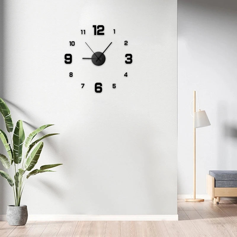 Horloge Murale DIY Sans Cadre – Décoration Moderne Silencieuse pour Maison & Bureau