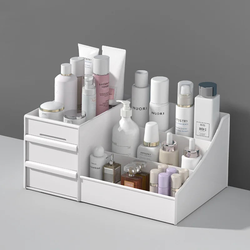 Organiseur Maquillage à Tiroirs – Boîte de Rangement Cosmétique Gain de Place pour Bureau & Coiffeuse