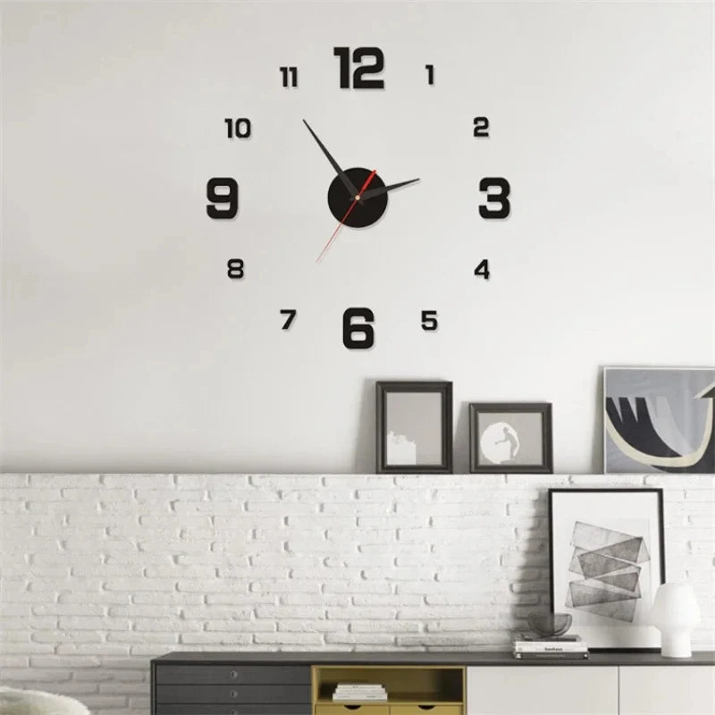 Horloge Murale DIY Lumineuse 3D – Mouvement Quartz Silencieux, Design Moderne
