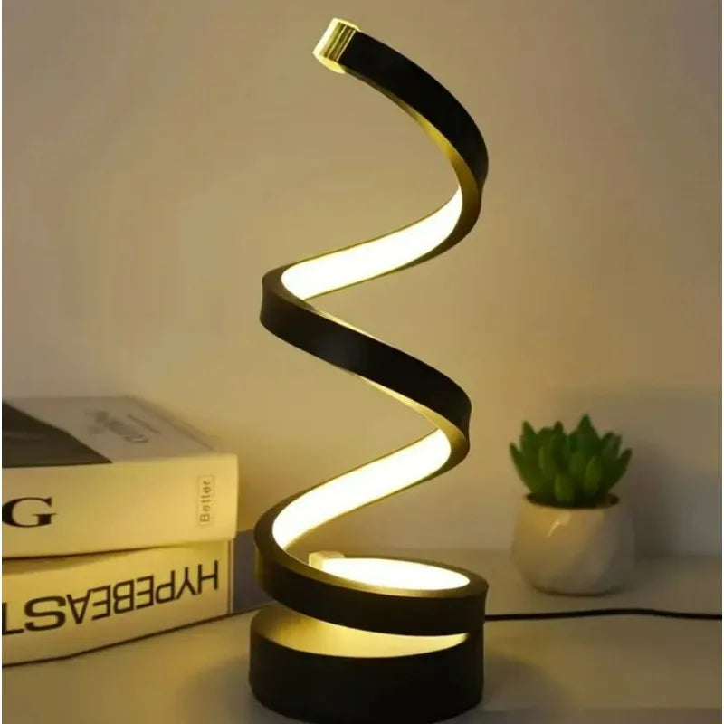 Lampe LED Spiralée Réglable – Lampe de Table 3 Couleurs & Intensité Variable