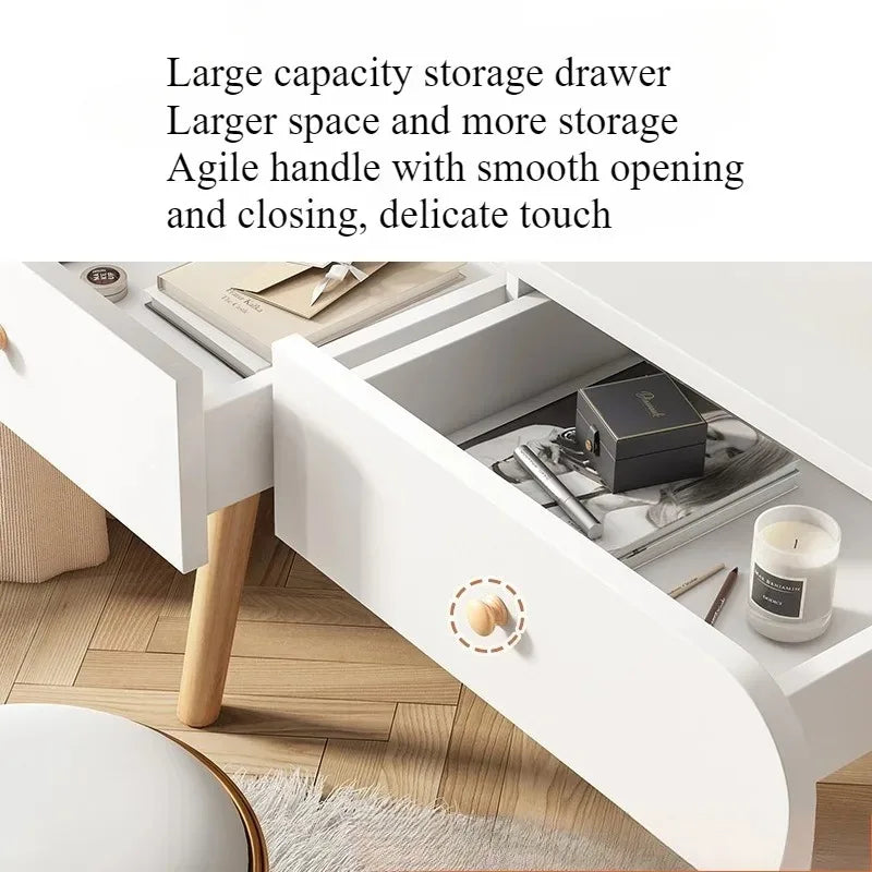 طاولة تزيين عصرية وبسيطة – طاولة مكياج صغيرة لغرفة النوم أو الاستوديو