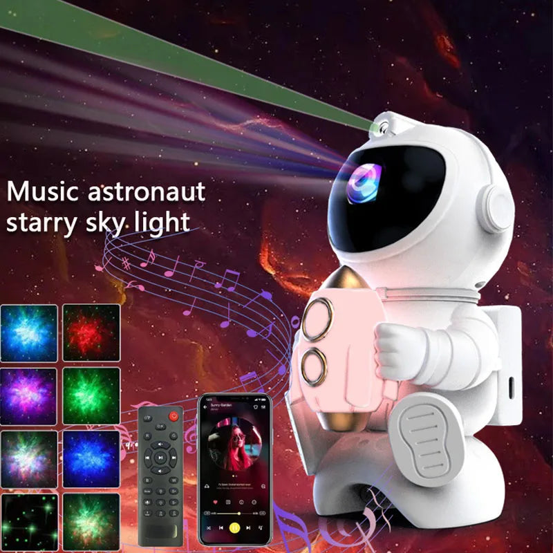 Projecteur Galaxie Astronaute LED – Lampe Ciel Étoilé avec Bluetooth & Télécommande