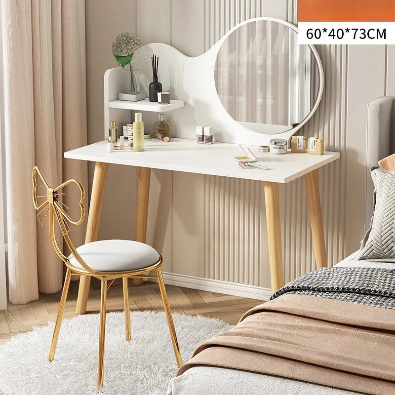 طاولة تزيين عصرية وبسيطة – طاولة مكياج صغيرة لغرفة النوم أو الاستوديو