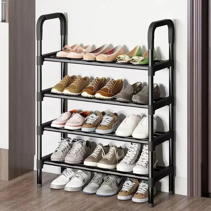 Étagère à Chaussures Multi-Niveaux en Métal – Organiseur Gain de Place avec Compartiments Modulables