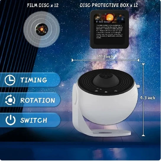 Projecteur Galaxy LED Rotatif 360° – Lampe Planétarium Ciel Étoilé pour Chambre & Enfants