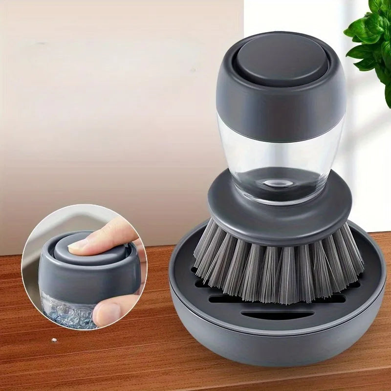 Brosse de Nettoyage Manuelle pour Vaisselle – Distributeur de Savon Intégré, Outil Multifonction Durable